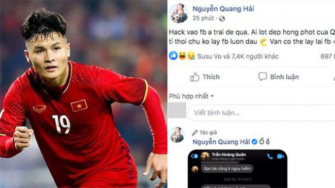 Sẽ xử lý hình sự người hack facebook cầu thủ Quang Hải?