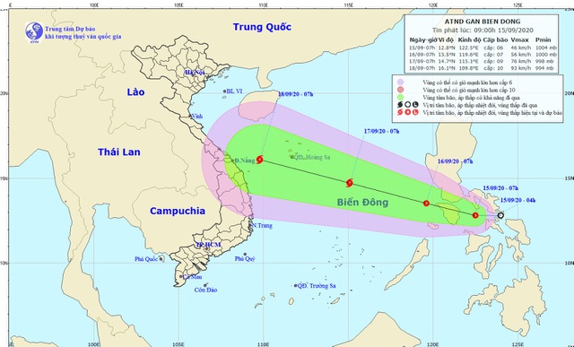 Áp thấp nhiệt đới gần Biển Đông có khả năng mạnh thành bão