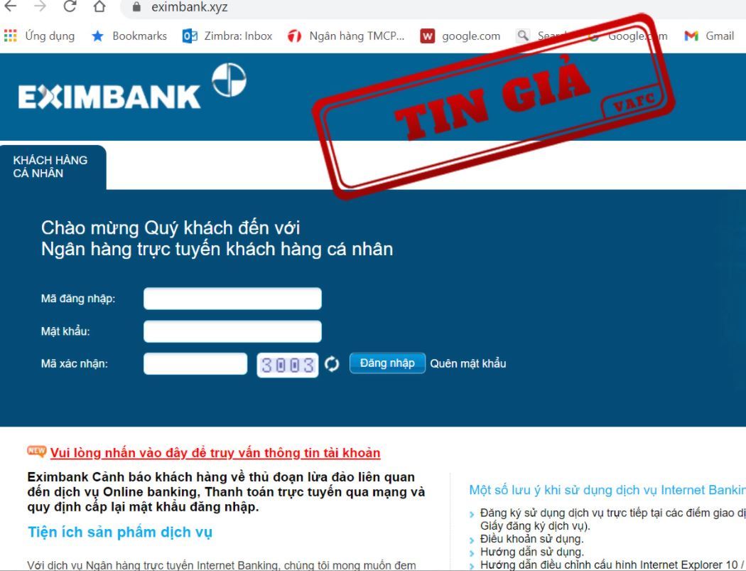 Cảnh báo giả mạo ngân hàng lừa đảo người dùng