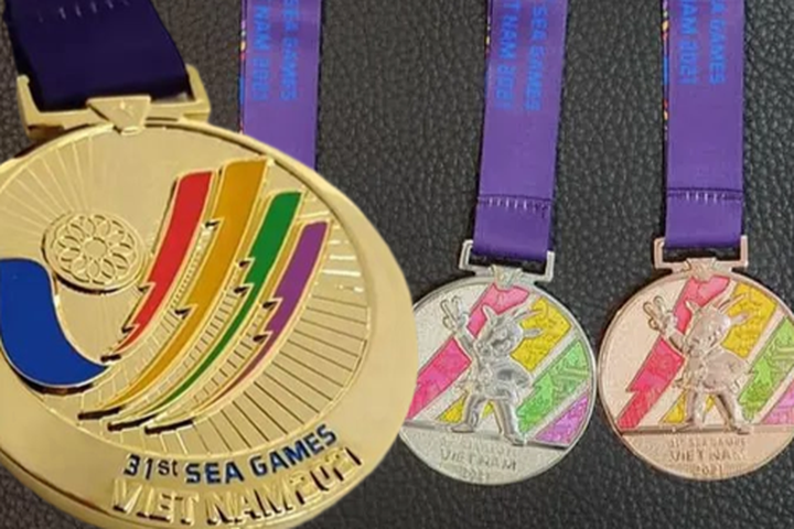 Huy chương vàng SEA Games 31 được mạ vàng 24k