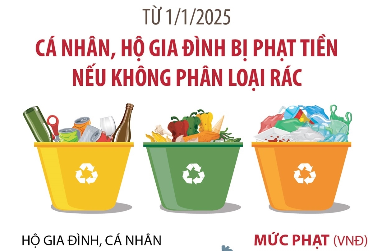 Từ 1/1/2025, cá nhân, hộ gia đình sẽ bị xử phạt nếu không phân loại rác thải