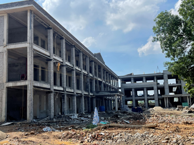 Bắc Giang: Nguy cơ mất an toàn tại công trình xây dựng Trường THCS Đồng Sơn